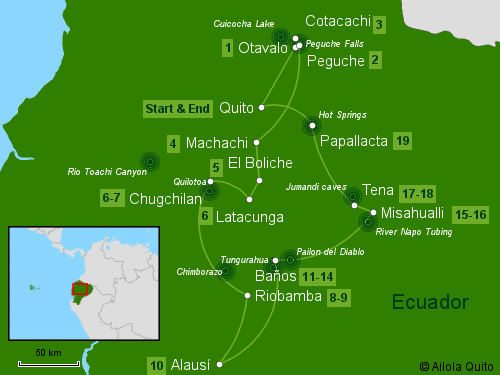 Traveling Classroom Karte: Entdecke Ecuador Tour 19 Tage